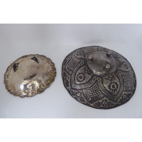 206 - Two foreign white metal shallow dishes  bearing marks  6