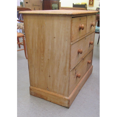 230 - A late Victorian pine dressing chest with two short/two long drawers, on a plinth  33