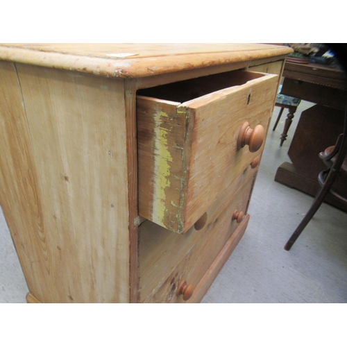 230 - A late Victorian pine dressing chest with two short/two long drawers, on a plinth  33