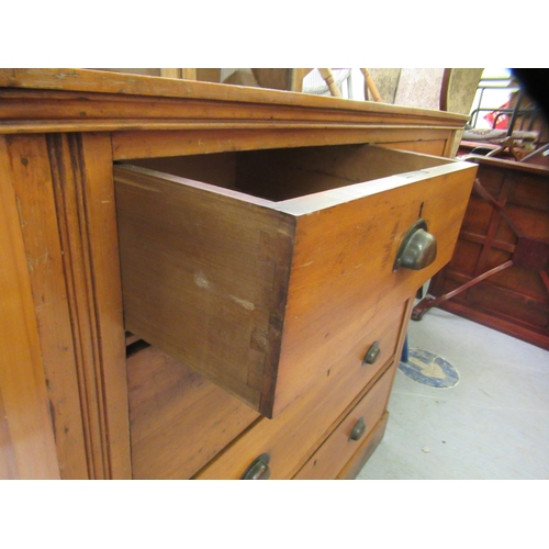 232 - An Edwardian walnut dressing chest with two short/three long drawers, on a plinth  38