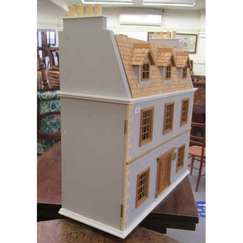 293 - A modern dolls house with hinged doors, on a plinth  32