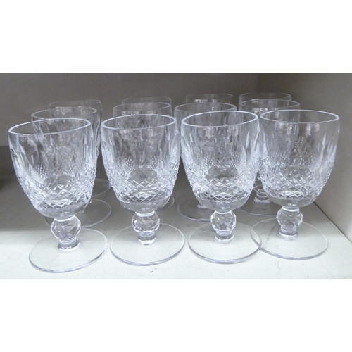 302 - A set of twelve Waterford Crystal Colleen pattern pedestal wines