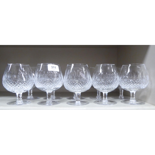 311 - A set of ten Waterford Crystal Colleen pattern brandy balloons 