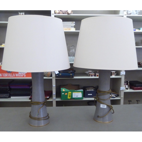 333 - A pair of modern cloisonné table lamps  25