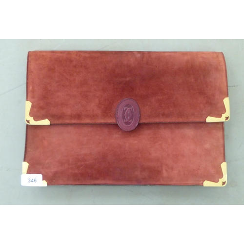 346 - A Cartier red leather and velvet document holder  10