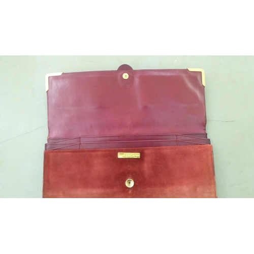 346 - A Cartier red leather and velvet document holder  10