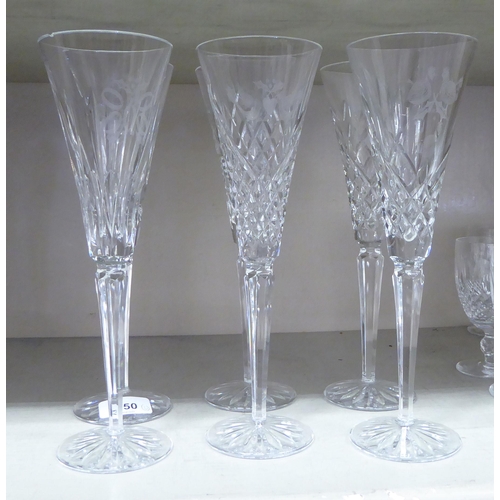 350 - A set of six Waterford Crystal toasting glasses 