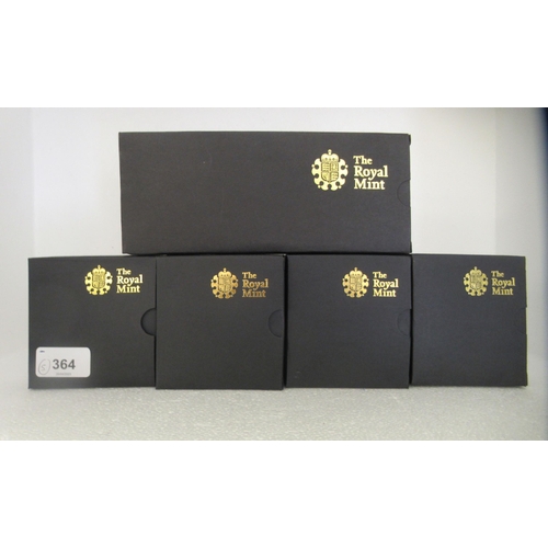 364 - Royal Mint silver proof coins: to include The Britannia four coin silver proof set  boxed 