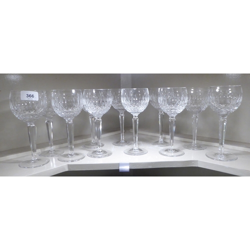 366 - A set of eleven Waterford Crystal pedestal wines 