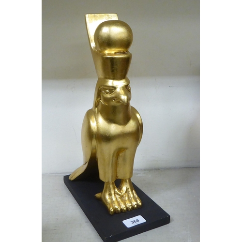 368 - A mixed lot: to include a carved and gilded wooden model, Horus, the Egyptian God of the Sun  16