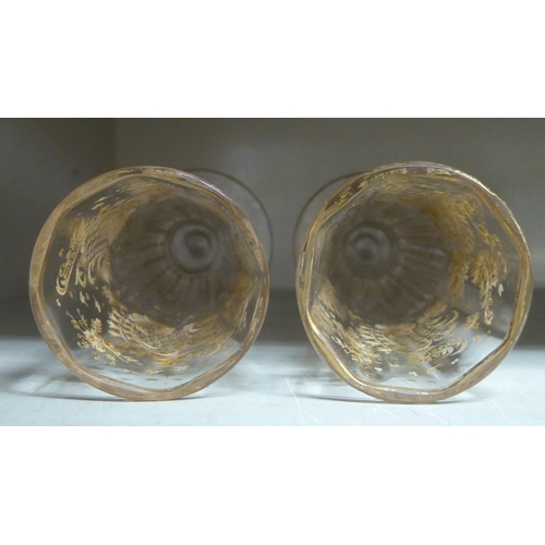 382 - A pair of circa 1960s (probably Venetian) tapered gilded glass pedestal vases  6