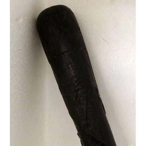 5 - A mixed lot: to include an Irish carved bog oak truncheon, inscribed 'Belfast'  13