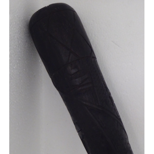 5 - A mixed lot: to include an Irish carved bog oak truncheon, inscribed 'Belfast'  13