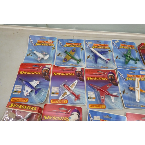 53 - Matchbox Sky-Busters diecast model aeroplanes: to include a fighter jet  boxed 