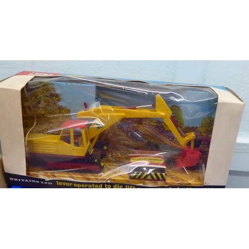 54 - Toys and model vehicles: to include a Britains JCB Excavator  boxed