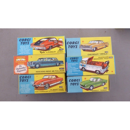 64 - Corgi diecast model vehicles: to include a No.246 Chrysler Imperial  boxed