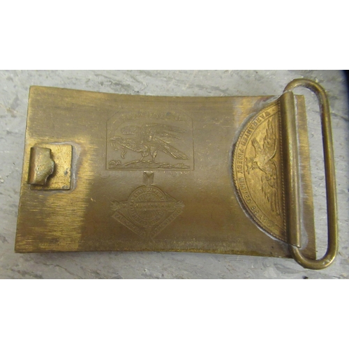 68 - A collection of variously themed, reproductions of American cast brass belt buckles