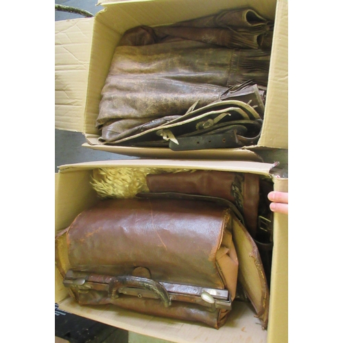 77 - A mixed lot: to include a pair of brown hide riding chaps