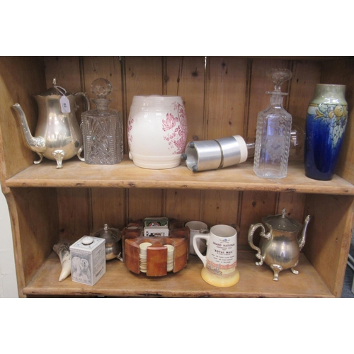 82 - A mixed lot: to include a silver plated four piece tea set