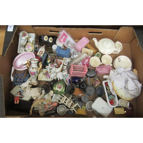 84 - Dolls house accessories: to include furniture; and small, mainly Limoge china collectables