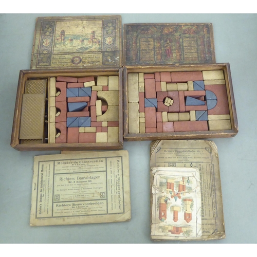 88 - Soft toys and games: to include late 19th/early 20thC German puzzle blocks