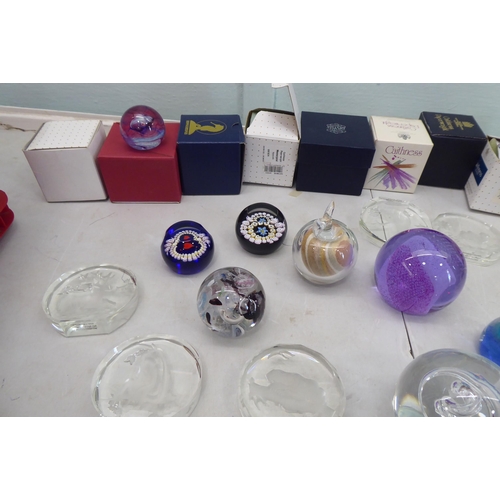 97 - Glass paperweights and ornaments: to include examples by Wedgwood, Langham and The Danbury Mint