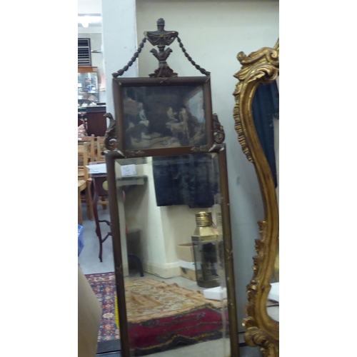 210 - Two mirrors, viz. one of cartel form in a moulded gilt frame  48