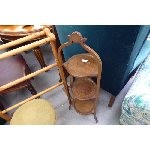 263 - Small furniture: to include an Edwardian mahogany three tier cake stand  37