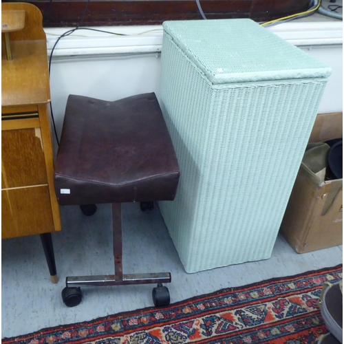 360 - Small furniture: to include a 1960s/70s light oak two drawer dressing table, raised on turned legs  ... 