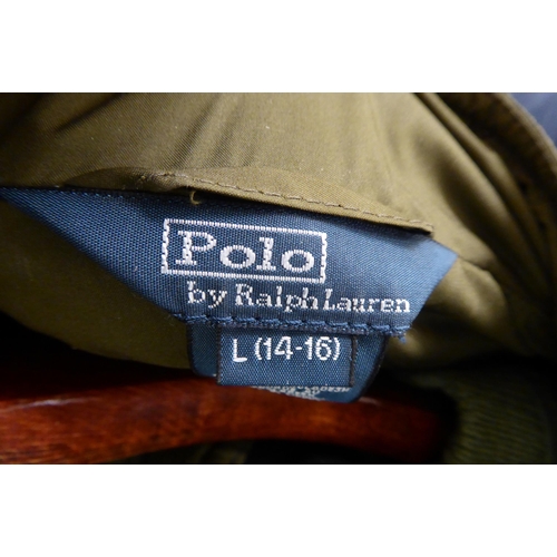 370 - Gentleman's coats: to include a Ralph Lauren black full length example  size XXL