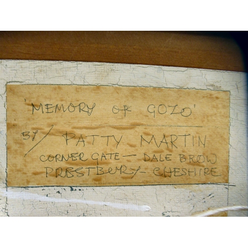 11 - Patty Martin - 'Memory of Gozo'&nbsp; oil on board&nbsp; bears a signature & Peterloo Gallery la... 