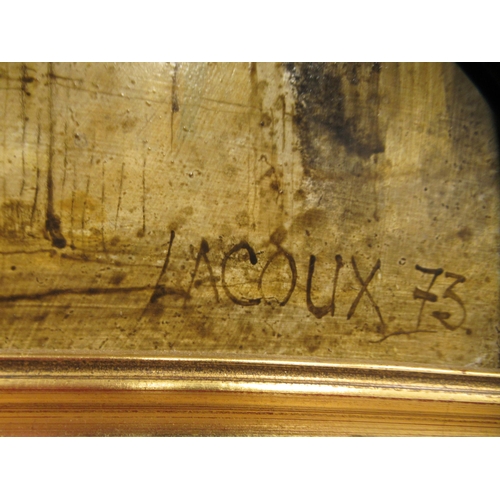 16 - John Lacoux - 'Notre Dame La Grande Poitiers'  oil on board  bears a signature & dated '73  19