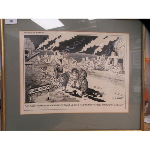 18 - Stanley McMurtry - 'Daily Sketch - 21st December 1970 Cublington Cartoon'  pen, ink & watercolou... 