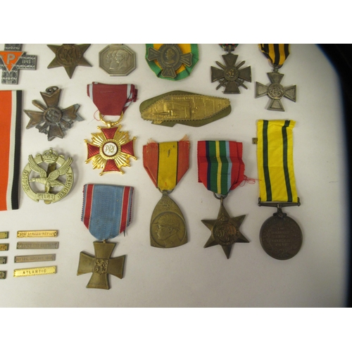 32 - Various 20thC British and foreign medals, medallions and ribbons, some copies: to include a German I... 