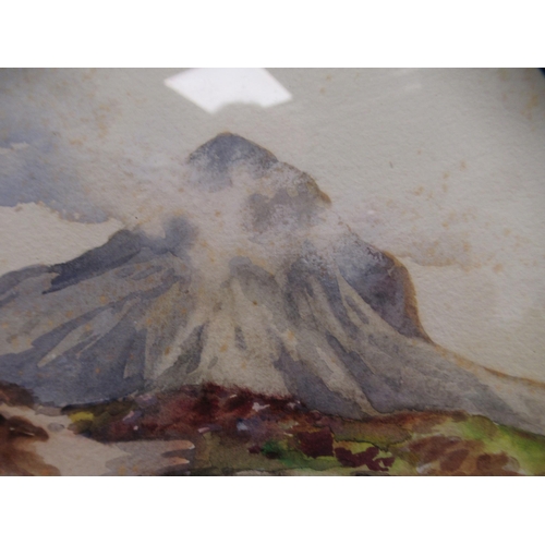 47 - J Paterson - 'Glen Sligachan, Skye'&nbsp; watercolour&nbsp; bears a signature & label verso&nbsp... 