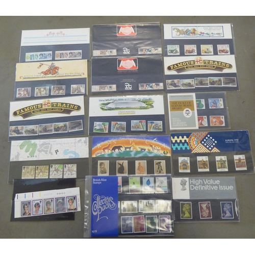 100 - Uncollated postage stamps: to include unused presentation packs