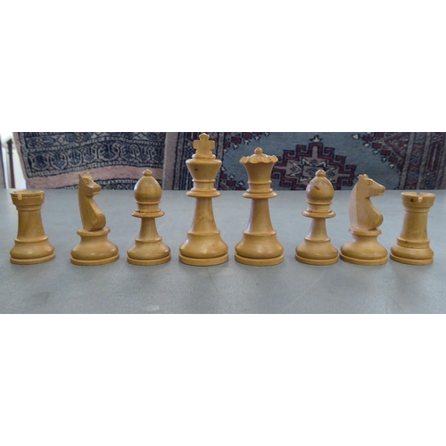 103 - A complete K&C of London turned wooden chess set  boxed