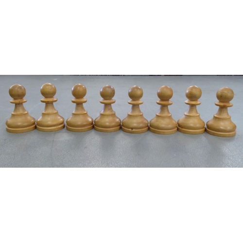 103 - A complete K&C of London turned wooden chess set  boxed