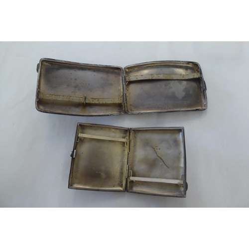 131 - Two silver cushion moulded cigarette cases  mixed marks