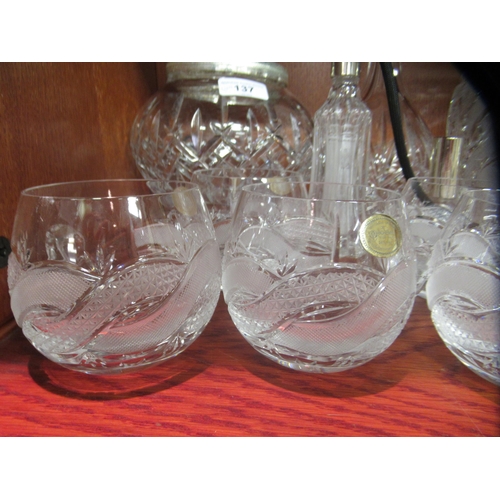 137 - Glassware: to include an atomiser; a decanter; and a fruit bowl  8