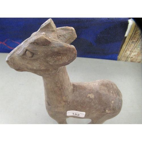 152 - A carved wooden papier mache deer shaped mould  13