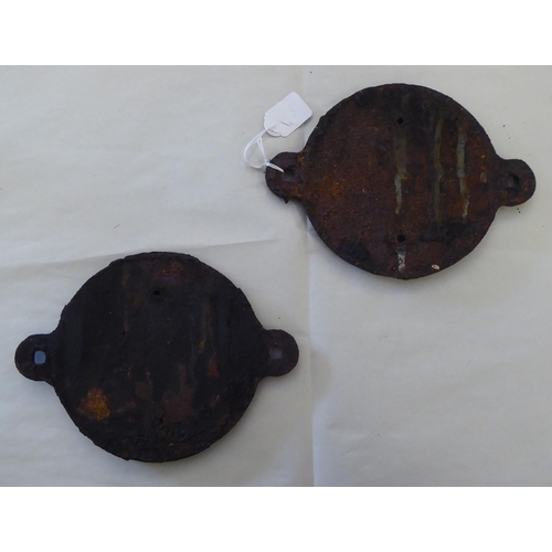 161 - A pair of oval cast iron 1939 GWR plaques  9