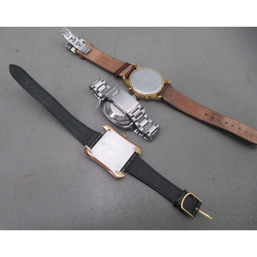 178 - Three variously cased and strapped wristwatches 