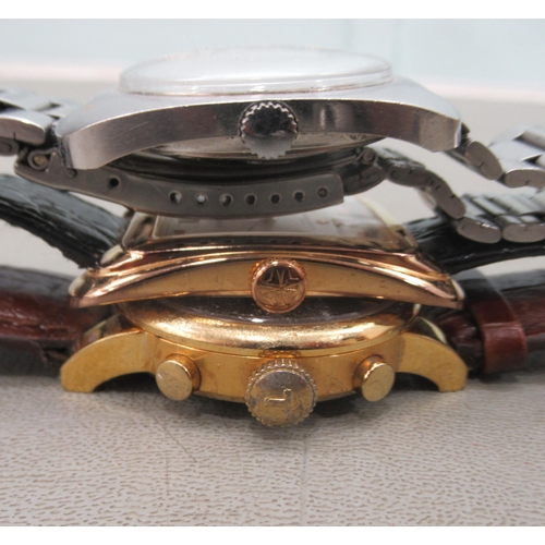 178 - Three variously cased and strapped wristwatches 