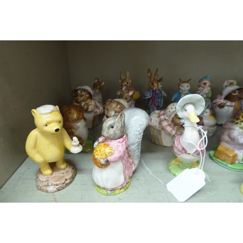 186 - Beswick Royal Albert and Royal Doulton china, mainly Beatrix Potter themed models: to include 'Jemim... 