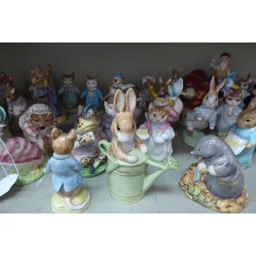 186 - Beswick Royal Albert and Royal Doulton china, mainly Beatrix Potter themed models: to include 'Jemim... 