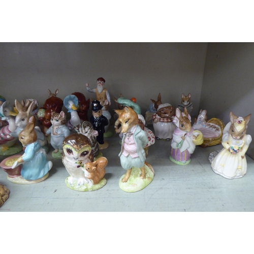 186 - Beswick Royal Albert and Royal Doulton china, mainly Beatrix Potter themed models: to include 'Jemim... 