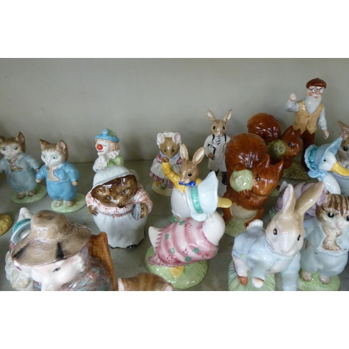 186 - Beswick Royal Albert and Royal Doulton china, mainly Beatrix Potter themed models: to include 'Jemim... 