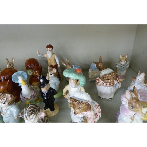 186 - Beswick Royal Albert and Royal Doulton china, mainly Beatrix Potter themed models: to include 'Jemim... 