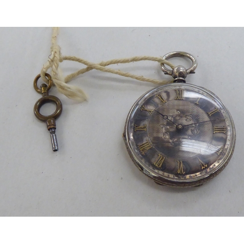 220 - A silver cased pocket watch, faced with a Roman dial